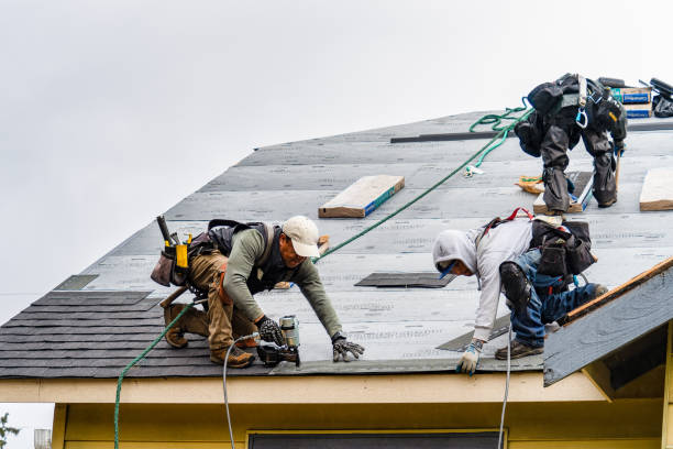 Professional Gutter Installation technician working in Lacona, IA